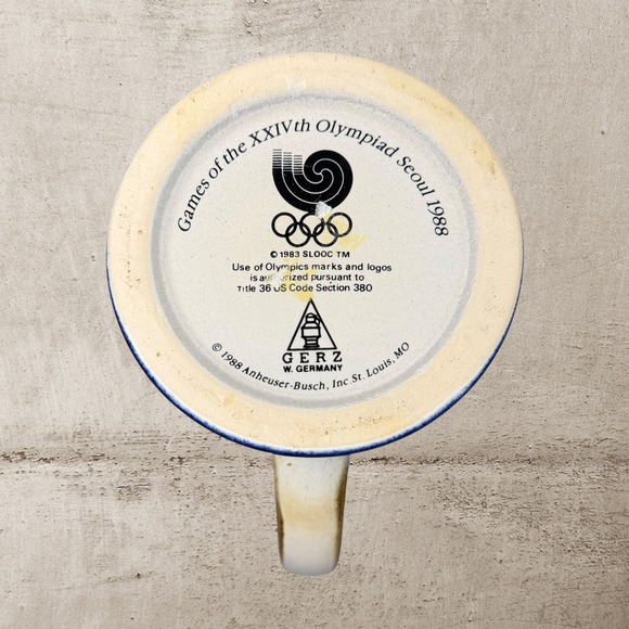 Vintage 1988 Budweiser Summer Olympics Seoul XXIV Beer Mug Stein Collectible - Picture 7 of 7
